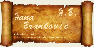 Hana Branković vizit kartica